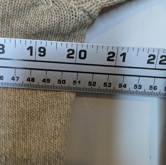 ALIA Zip up Cream Green Leaf Embroidered Sweater Women Medium Grandma Knit - Picture 5 of 11